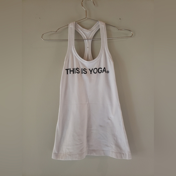 Lululemon "this is yoga" white tank top. Size 2 - Picture 1 of 1